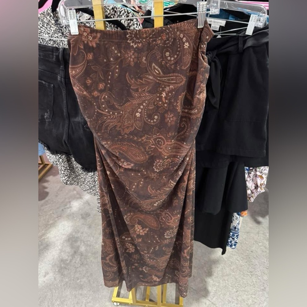 Brown Paisley Skirt